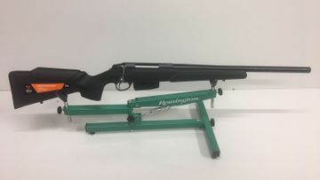Rifle mounted on a stand
